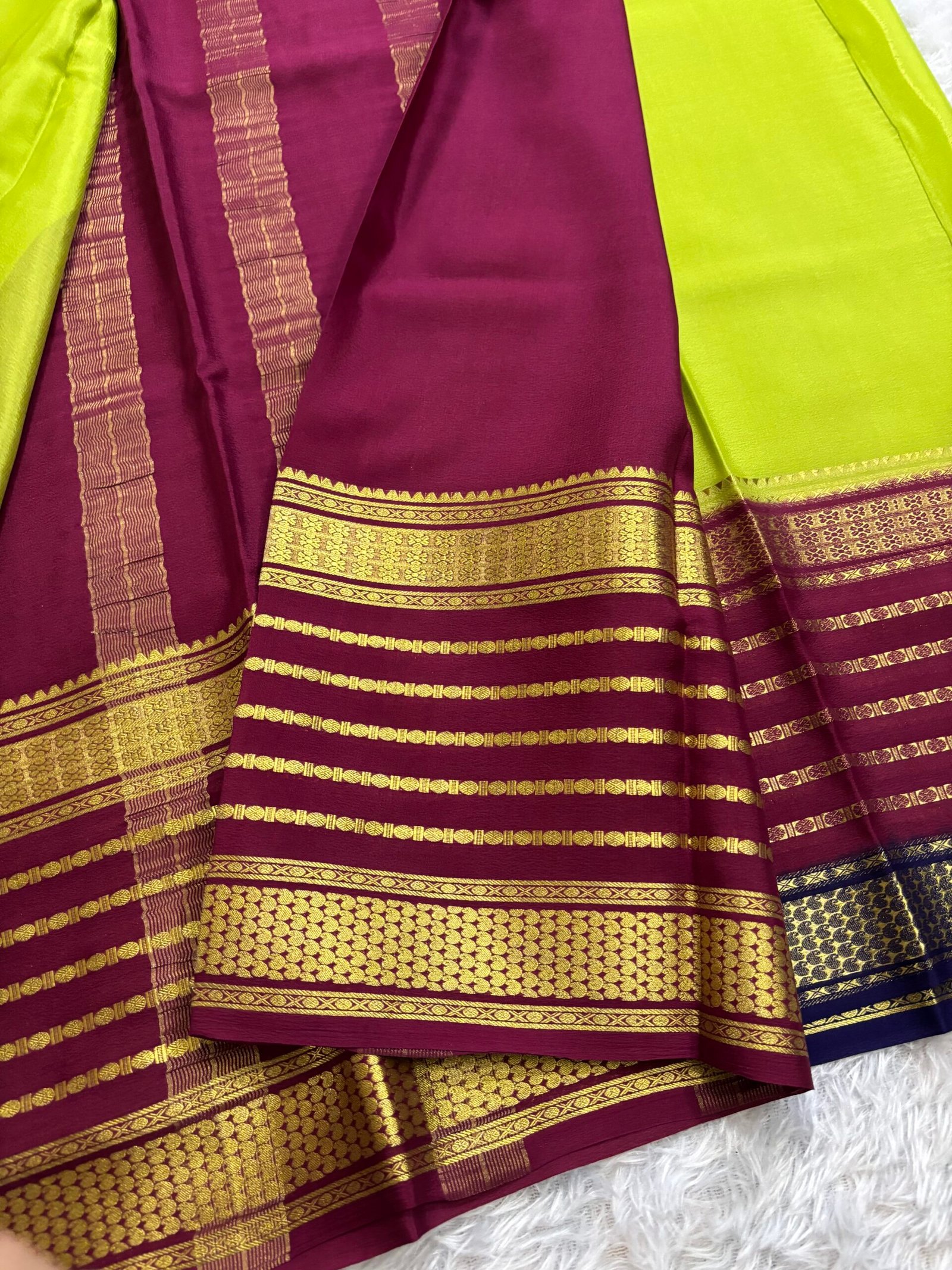 MDH052 - Light Lime Green , Maroon and Navy Blue - Image 4