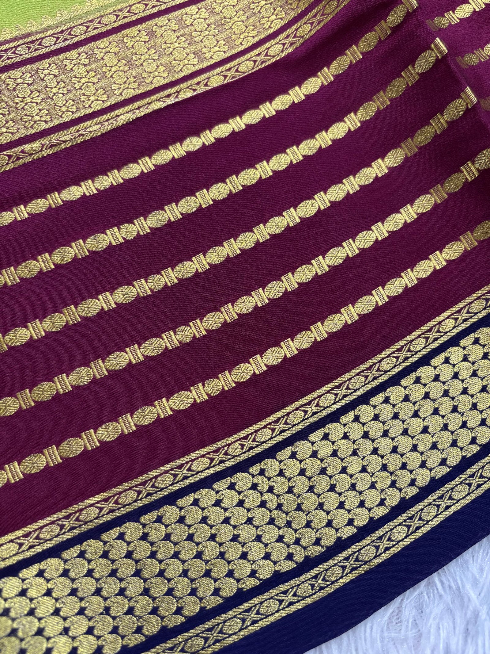 MDH052 - Light Lime Green , Maroon and Navy Blue - Image 2